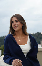 SUÉTER CON CIERRE AZUL MARINO CASHMERE