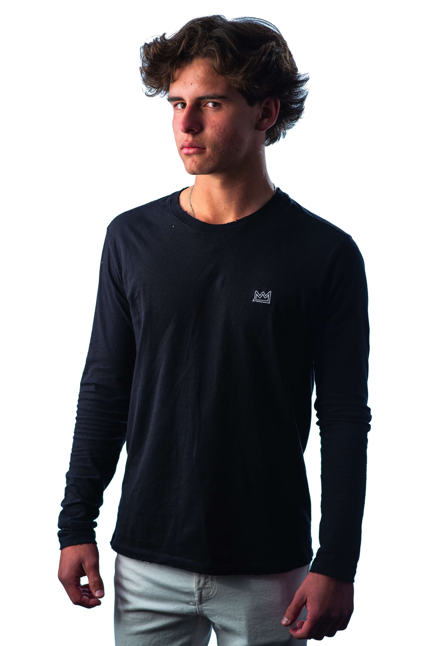 BLACK LONG SLEEVE BASIC TEE