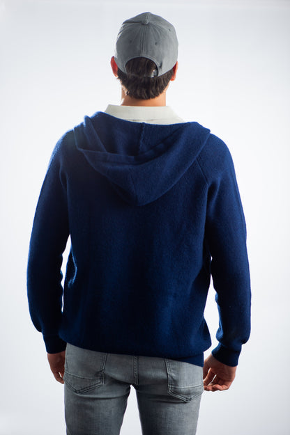 SUÉTER CON CIERRE AZUL MARINO CASHMERE
