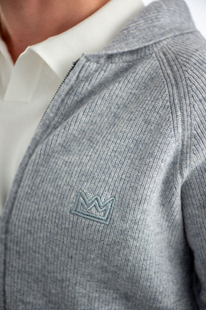 SUÉTER CON CIERRE GRIS CASHMERE