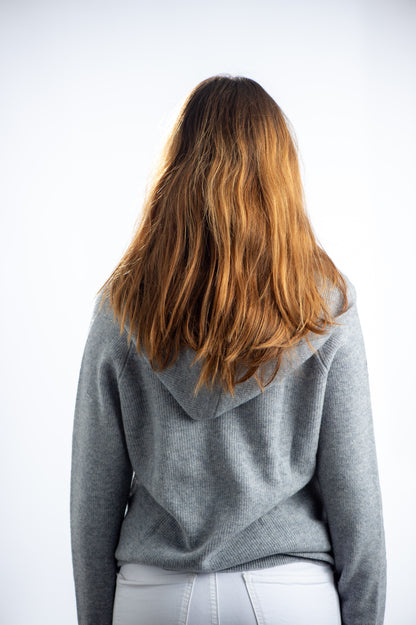 SUÉTER CON CIERRE GRIS CASHMERE