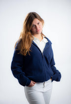 SUÉTER CON CIERRE AZUL MARINO CASHMERE