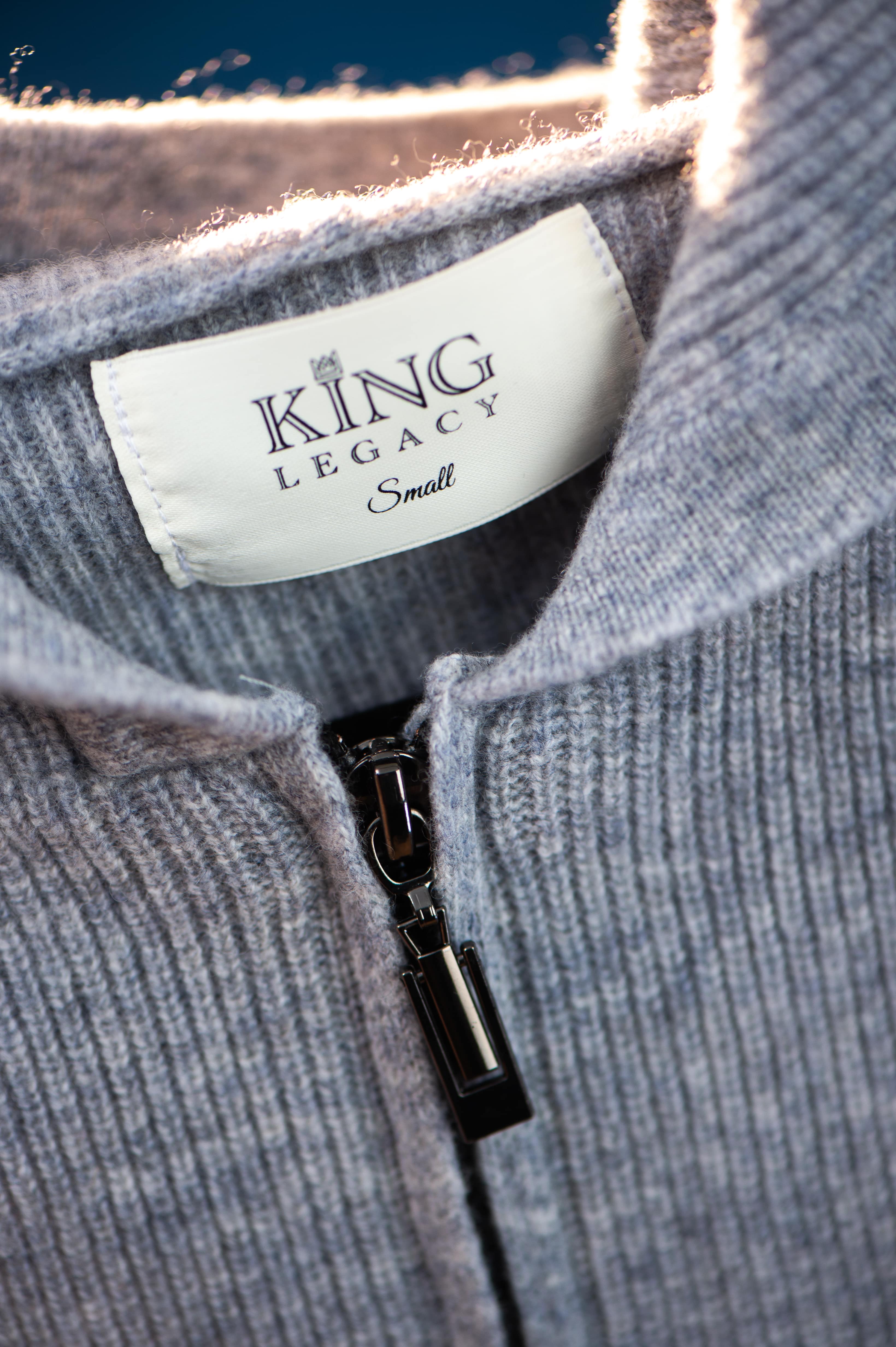 SUÉTER CON CIERRE GRIS CASHMERE